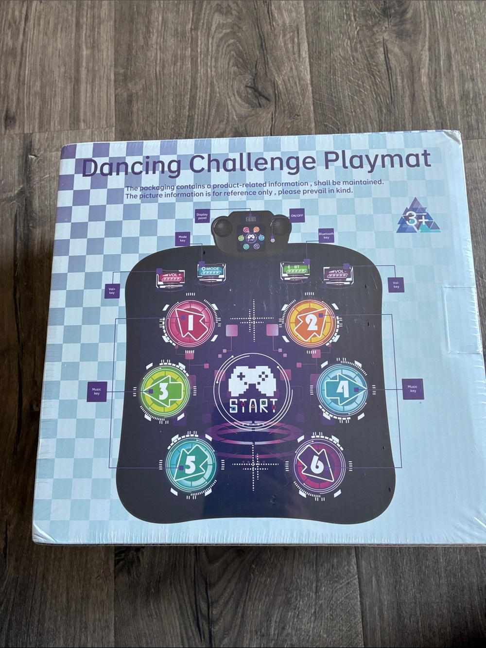 Kids Dancing Challenge Playmat - Black with Multicolor Game Buttons